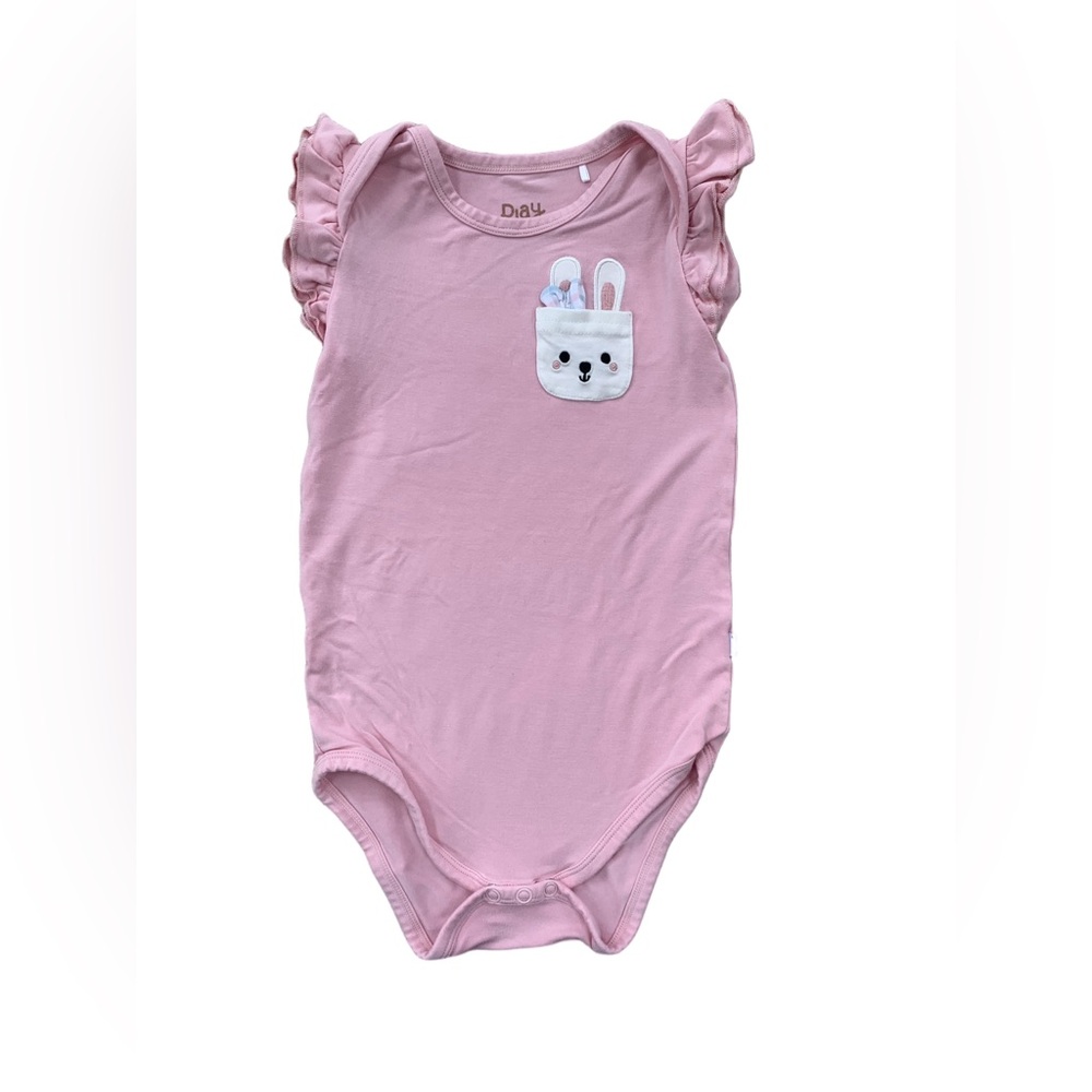 Little Sleepies Size 18-24 Months Bunny Rabbit Easter Flutter Sleeve Bodysuit